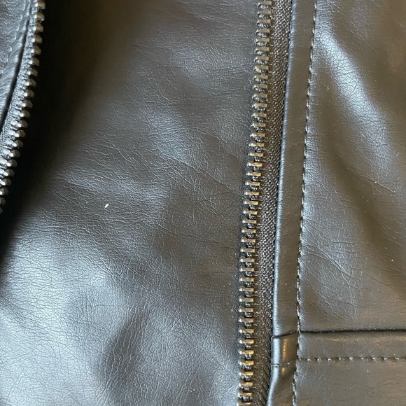 G BY GIULIANA MOTO FAUX LEATHER JACKET black - Picture 13 of 14